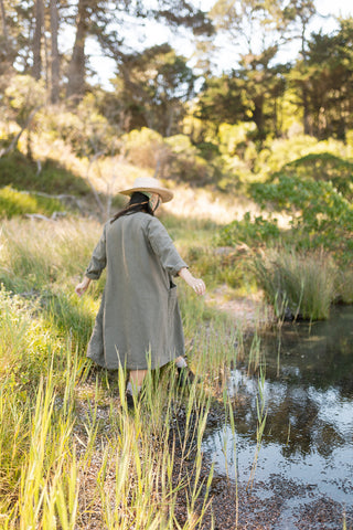 Duster jacket - Sage green linen