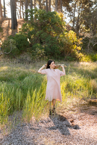 Gretchen dress - Apricot linen