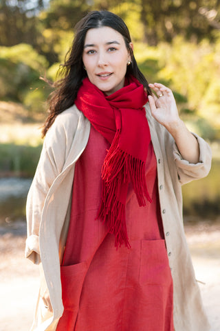 Gretchen dress - Red linen