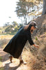 Duster jacket - Black linen with collar