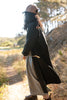 Duster jacket - Black linen with collar