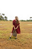 Gretchen short dress - Maroon linen