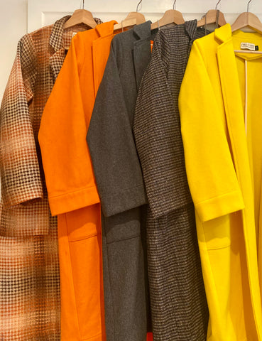 Wool Duster Coat  - Mid grey wool - 3rd coat from left