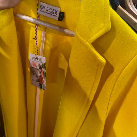 Wool Duster Coat  - yellow wool