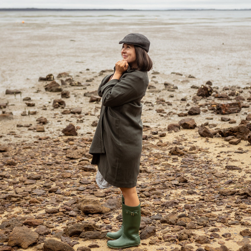 Wool Duster Coat forest Chalk n Cheese Clothing