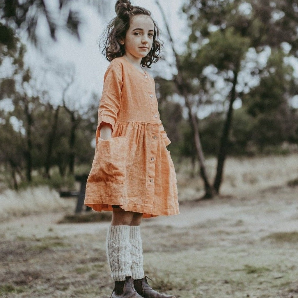 Collectors linen dress  – carrot