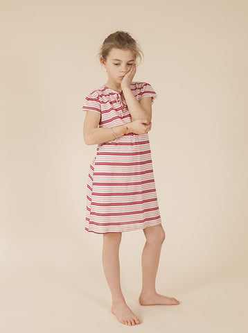 size 2, 3 & 4 - Nina Dress - Red & Pink Stripes