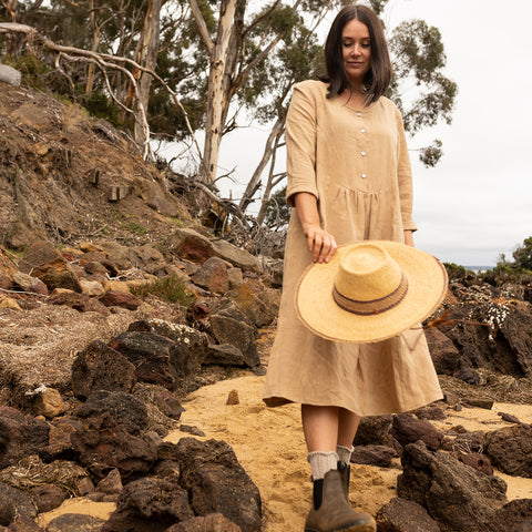 Sandy dress - Caramel linen